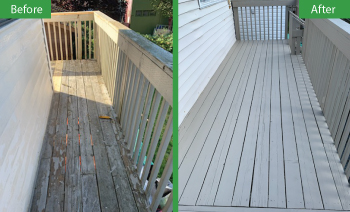 Before & After, damaged deck vs stained deck